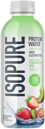 Isopure Clear Protein Water with Electrolytes Strawberry Kiwi 20 oz