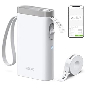Nelko Label Maker Machine with Tape, P21 Bluetooth Label Printer, Wireless Mini Label Makers with Multiple Templates for School Office Home, White