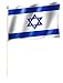 Produktbild Stockflagge/Stockfahne ISRAEL Flagge/Fahne ca. 30 x 45 cm mit ca. 60cm Stab/Stock