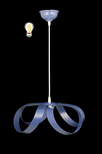 ORALAMP Lampadario a Sospensione Stile Moderno in Ferro Vari Colori, Lampadario per Cameretta, Camera da Letto, Soggiorno 084/1/IG (Blu)