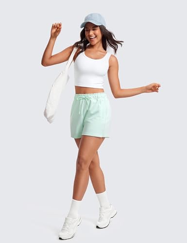 CRZ YOGA Womens Ribbed Longline Sports Bra - U Neck Padded Yoga Cami Workout Crop Tank Top Built in Pads4