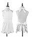 Love Potato Pure Cotton White Children Princess Ruffle Cooking Apron for Kids 4-7 Years Old