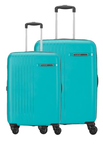 Image of Safari Polypropylene (Pp) Lancer Spinner 8 Wheel Hard-Sided Polypropylene 5 Years Warranty Luggage Set Of 2 Trolley Bags (55 & 66 Cm) (2Pc Set (55 + 66 Cm), Skuba Blue), Small, Medium, H-460 Cm