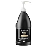 Shuttle Art Black Fabric Paint, 33.8 oz(1000 ml) Large Bottle with Pump, Permanent Fabric Paint for Furniture, Sofa, Cushions, Clothes, Soft Non-Toxic Textile Paint for Color Changing, Renewal & Art Creations