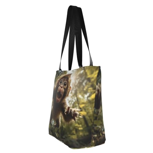 Monkey Print Comfortable Shoulder Bag Summer HandbagTravel Beach Work Daily Use Versatile Carry4