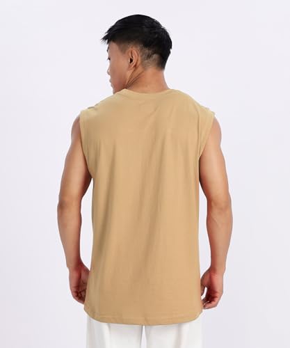 Image of SHODOX Men's 100% Cotton Tank Tops Round Neck Sleeveless Sports Loose fit Vest (Pack of 1)