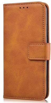Image of Perkie Matte Finish Vintage Wallet Case for Motorola Moto G54 5G PU Leather Flip Case Kick Stand with Magnetic Closure Flip Cover for Motorola Moto G54 5G (Tan Brown)