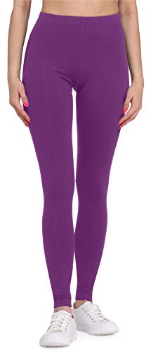 Bellivalini Leggins Mallas Deportivas Largas en Viscosa Mujer BLV50-147 (Púrpura, XL)