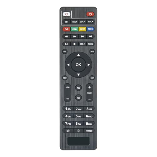AULCMEET DVB-T2 New Replace Remote fit for Dcolor Full HD Scart TV Stick Riceve,DVB-T2/C Decoder 4TB PVR Recording Remote Controller