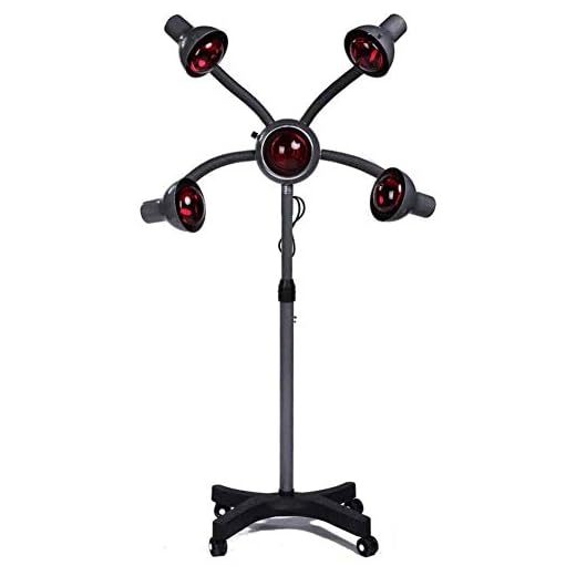 Infrared Heat Lamp Light Portable Floor Hair Dryer Stand Up Color Processor Styling Hair Hood Dryer Hairdresser Salon Barber Equipment (750W,5Bulb)