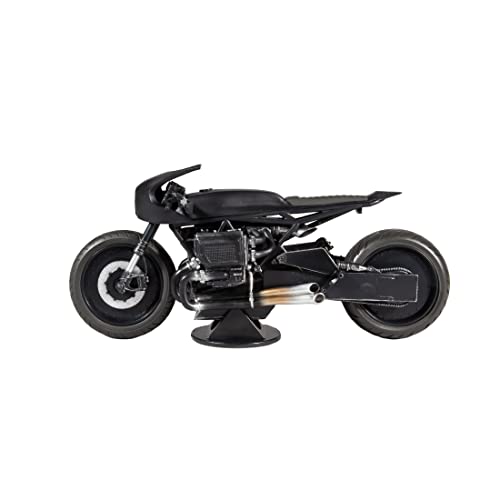McFarlane DC Multiverse Batcycle The Batman Movie Collectible Vehicle with Base, Turning Handlebars, Rotating Wheels, Art Card, Multicolor Display Toy for Fans and Collectors