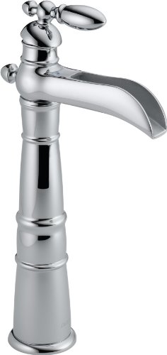 Delta Faucet Victorian Vessel Sink Faucet, Single Hole Bathroom Faucet, Single Handle Bathroom Faucet Chrome, Waterfall Faucet, Chrome 754LF