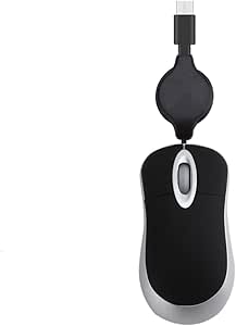 Amazon.com: Corded Mouse Small Retractable Cable USB C Mouse Optical ...