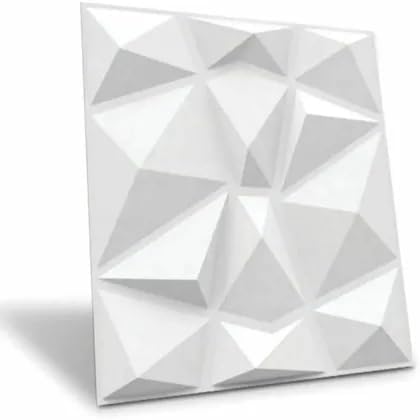 3D Wall Panel, Self-Adhesive Decorative Tiles, Waterproof Soundproof Foam Stickers for Home Office Interior, White Geometric Pattern