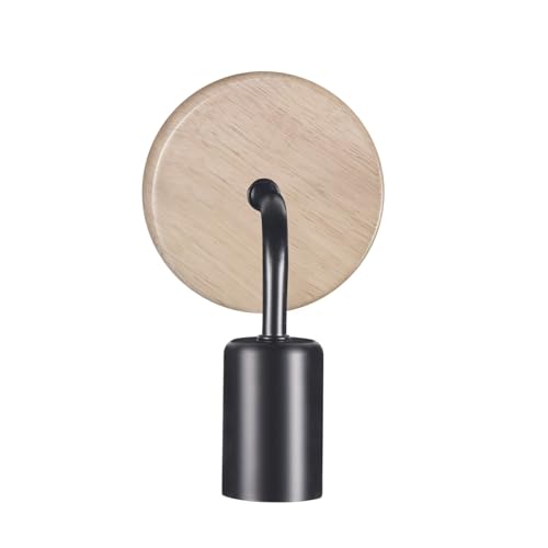 Decoración industrial premium con aplique retro E27 de madera negra rústica