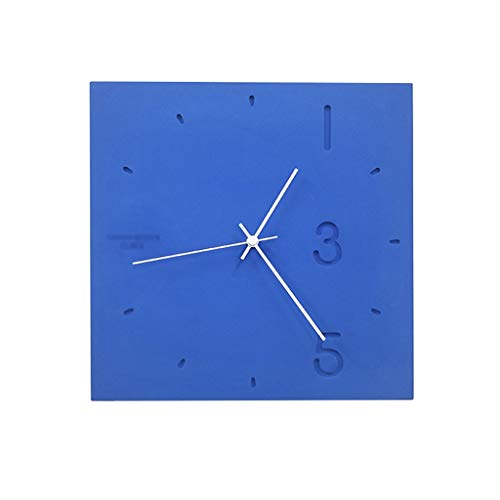 Decoración del hogar-QFF Reloj de Pared rectángulo, Metal Puntero de Piedra Dial Reloj de Pared Blue Ginger Reloj de Pared, 30 * 30cm Uso Familiar (Color : Blue, Size : 30 * 30cm) Cover