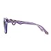 Betsey Johnson Women's Serpentine Cat Eye Sunglasses, Purple Crystal with Oil Slick Snakes, 56mm