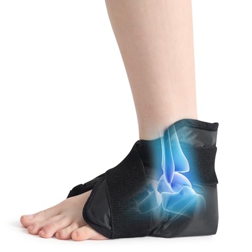 Image of SandPuppy AnkleCool - Reusable Ice Pack Wrap for Ankle and Heel Pain Relief, Reusable Cold Compress for Ankle Sprains, Swelling,Sports Injury, Achilles Tendonitis - Left or Right-Black