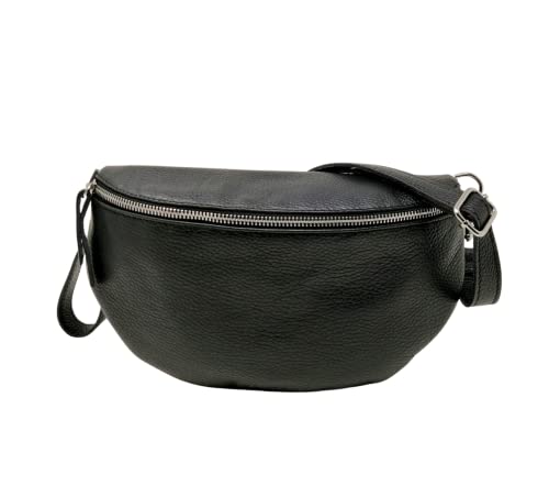 Marsupio Cintura Regolabile Vera Made in Italy Modello Easy S donna elegante nero pelle