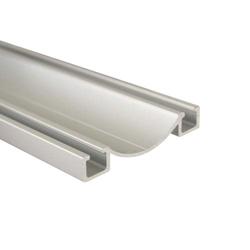 Homewell rail bas aluminium pour placard coulissant - Lg 3m (3000 x 53 x 9 mm, Satiné Argent)