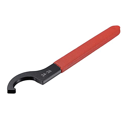 sourcing map C Hook Spanner Wrench Collet Chuck for 34-36mm Round Nut, with Red Non-Slip Handle