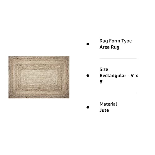 Rajrang Bringing Rajasthan To You Large Jute Rug 5' X 8' Handwoven Reversible Rigo Rectangle Area Rugs For Bedroom Living Room, Farmhouse #TOP7
