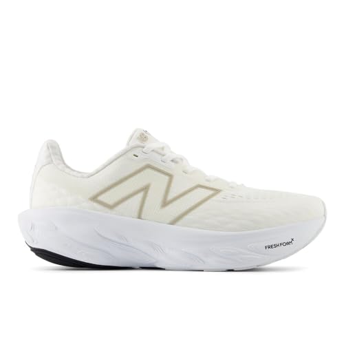 New Balance Women's Fresh Foam X 1080 V14 Running Shoe, White/Light Gold Metallic/Sea Salt, 8 W