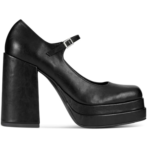 Wild Pair Womens Octavia Buckle Platform Mary Jane Heels Black 9.5 Medium (B,M)2