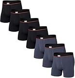 SAXX Underwear Co. Men's Underwear With Pouch Non-Stop Stretch Cotton Boxer Brief Fly 7Pk, Deep Navy/Black, Large