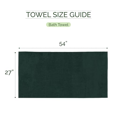 Image of Elegant Comfort Three Line Popcorn Towel Set for Bathroom 27 x 54 inches, Premium Hotel Quality 2-Pack Bath Towels, 100% Turkish Cotton, Soft and Durable, Quick Dry and Highly Absorbent, Forest Green