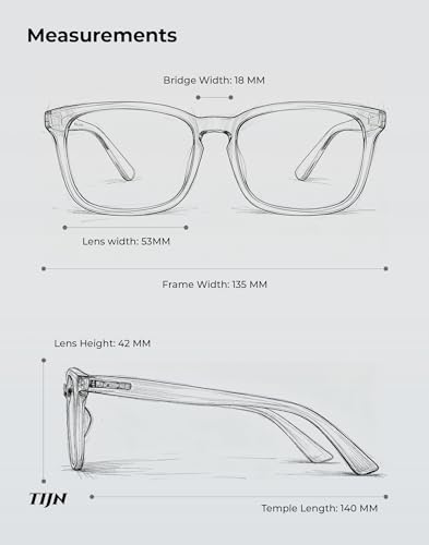 Image of TIJN Blue Light Blocking Glasses for Women Men Square Frame Nerd Eyeglasses Anti Blue Ray Computer Screen Glasses