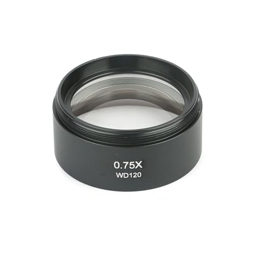 Lente Barlow M48 para microscopio binocular con objetivos 0.3X 0.75X y 1.5X