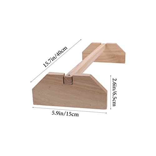 Image of POPETPOP Natural Wood Chicken Perch Stand 15.7 Inch Indoor Roosting Platform Safe Rooster and Chick Play Accessory for Pet Birds