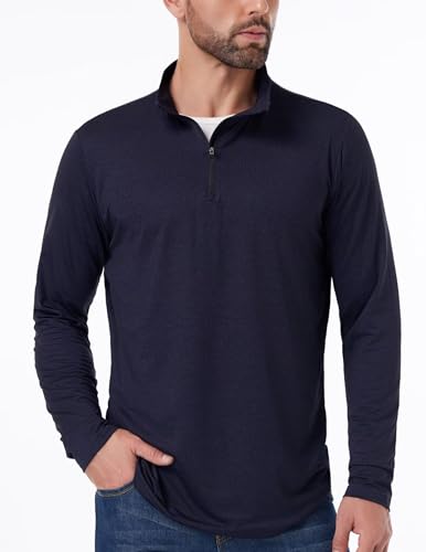 4 Pack Men's Quarter Zip Pullover Quick Dry Active Casual Athletic Long Sleeve Tops2