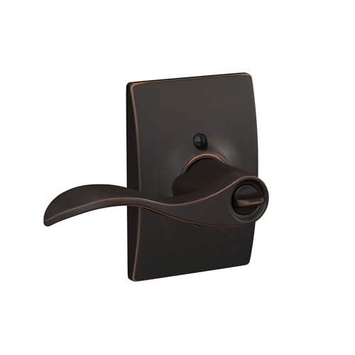 Image of SCHLAGE Accent Lever with Century Trim Keyed Entry Lock in Aged Bronze - F51A ACC 716 CEN