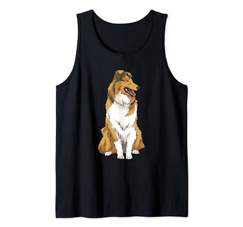 Rough Collie Dog Breed Dogs Gift Idea Tank Top, Black