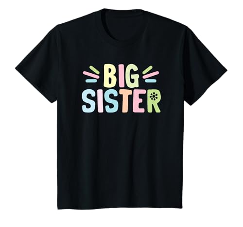 Niños Linda idea de anuncio de bebé Big Sister para niña joven Camiseta