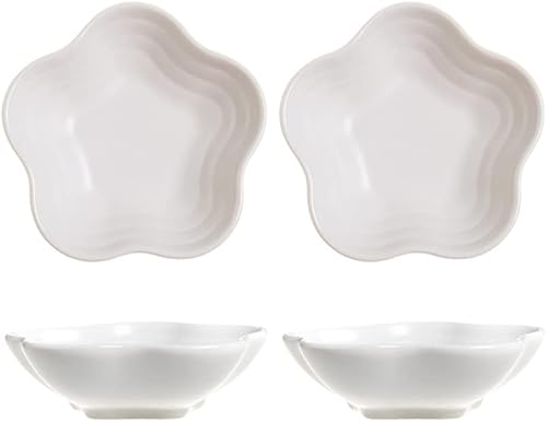 Plato de cerámica con forma de flor de 3.5 pulgadas, mini condimento lateral, platos de condimentoscuenco de salsa de soja para sushi, platos para