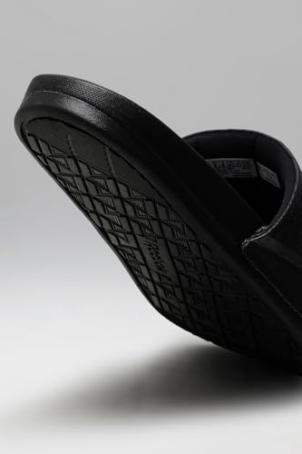 Image of Pu Slide Forel Slide - Men Black Sandals & slippers