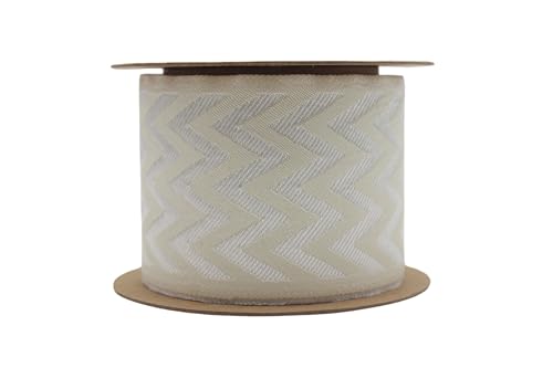 Ruban jacquard brodé pour rideaux ternes : finition zigzag 4m