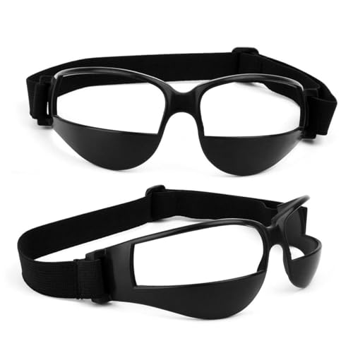 Toddmomy 2pcs Basketball Training Glasses Anti-Low Head Sports Goggles for Improved and Ball Handling Fit Soft Comfort Black