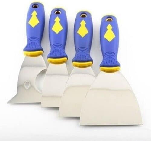 For 4 Piece Stainless Steel Scraping Hand Putty Knife Scraper Tool Set Knives
