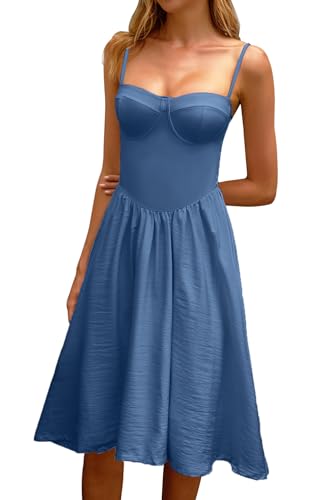 Image of CHYRII Women Fashion Summer 2025 Sweetheart Neck Spaghetti Straps Corset A-Line Long Sundress Midi Dress
