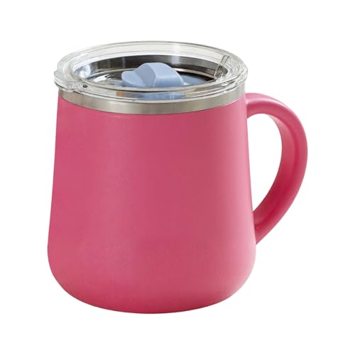 Mug De Voyage Isotherme En Acier Inoxydable 450ml Étanche Avec Couvercle Et Poignée, Gobelet Réutilisable Pour Café Thé Lait Jus Chaud Et Froid, Idéal Pour Maison Bureau École Camping Sports