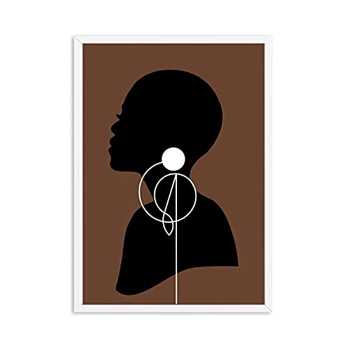 Peinture sur toile abstraite marron style scandinave au format 70x90cm d'art mural raffiné