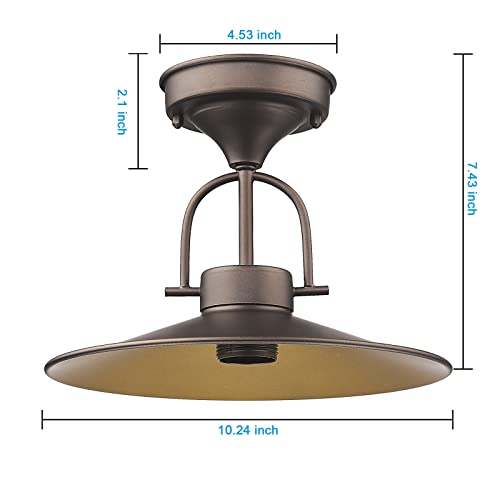 Darkaway Farmhouse Light Fixtures Ceiling Mount, Flush Ceiling Light Rustic Hallway Light Fixtures Ceiling Farmhouse Lighting For Outdoor Entryway Kitchen Island Porch Dining Room (1 Pack, Bronze2) #TOP5