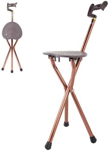 Canne de marche avec siège pliable et tabouret ergonomique
