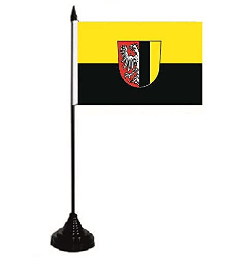 Karlsruhe Tischflagge Badenpower - 10x15cm Fahne Mit Schwarzem Sockel