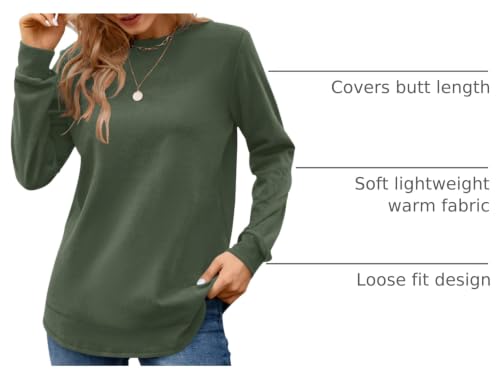 Image of MOLERANI Sweatshirts for Women Casual Long Sleeve Crewneck Shirt Tunic Tops | Pullovers, Soft Lightweight Warm Fabric, Loose Fit, Fall Winter Trendy Clothes, Daily Wear, Workout, Outdoor Outfits