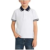 Dademeo Boys Short-Sleeve School Uniform Pique Collared Button Closure Moisture Wicking 2-15 Years Dress Shirts for Toddler
